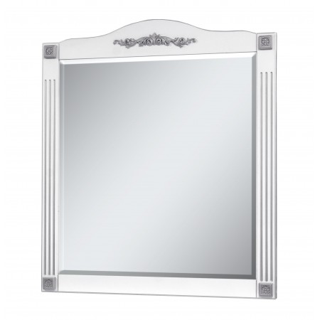 Дзеркало для ванної кімнати "Романс-100" біле (срібна/золота патина)