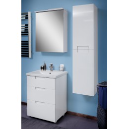 Комплект мебели для ванной комнаты "Трио" белый (тумба с раковиной 60 см., зеркало 60 см., пенал)