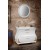 Тумба для ванної кімнати із гнутими фасадами "Валенсія-100" біла (з декором) із раковиною "Романс-100"